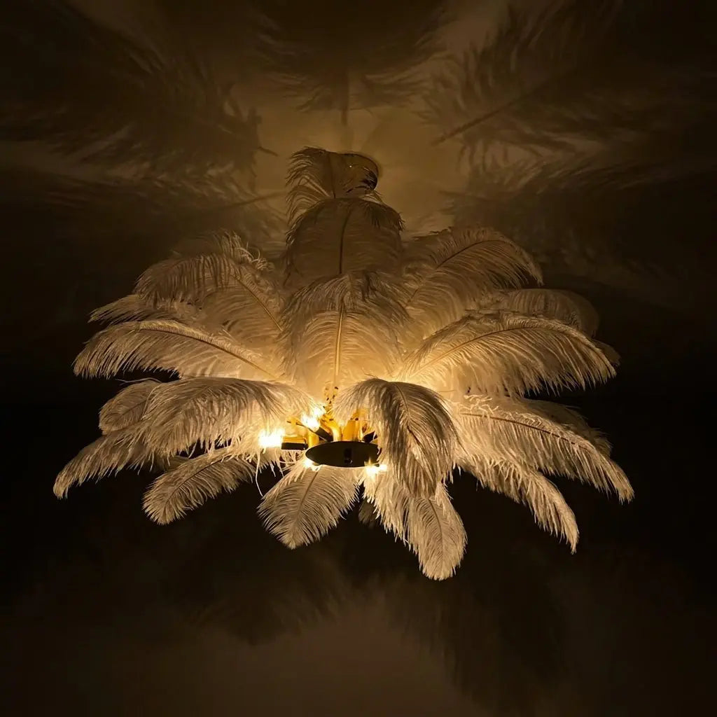 CharmeHaven™️ Ostrich Feather Chandelier