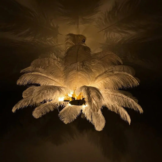 CharmeHaven™️ Ostrich Feather Chandelier
