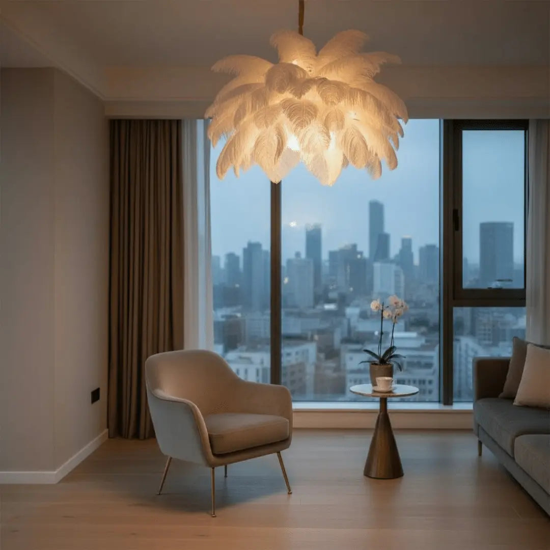 CharmeHaven™️ Ostrich Feather Chandelier