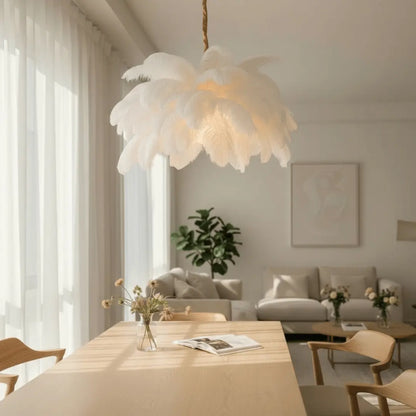 CharmeHaven™️ Ostrich Feather Chandelier