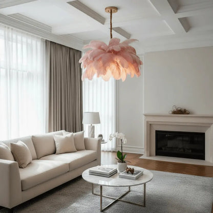 CharmeHaven™️ Ostrich Feather Chandelier