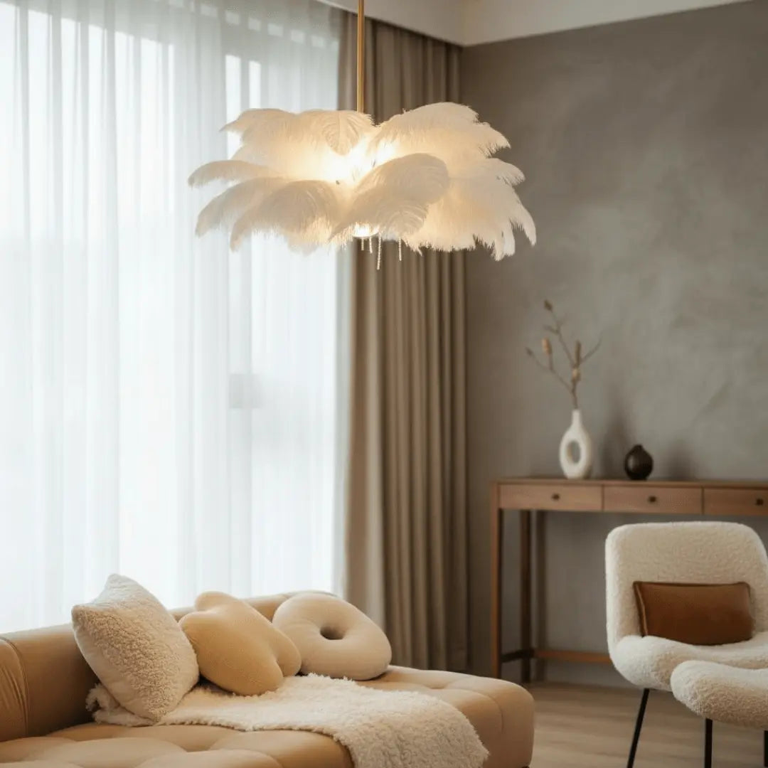 CharmeHaven™️ Ostrich Feather Chandelier