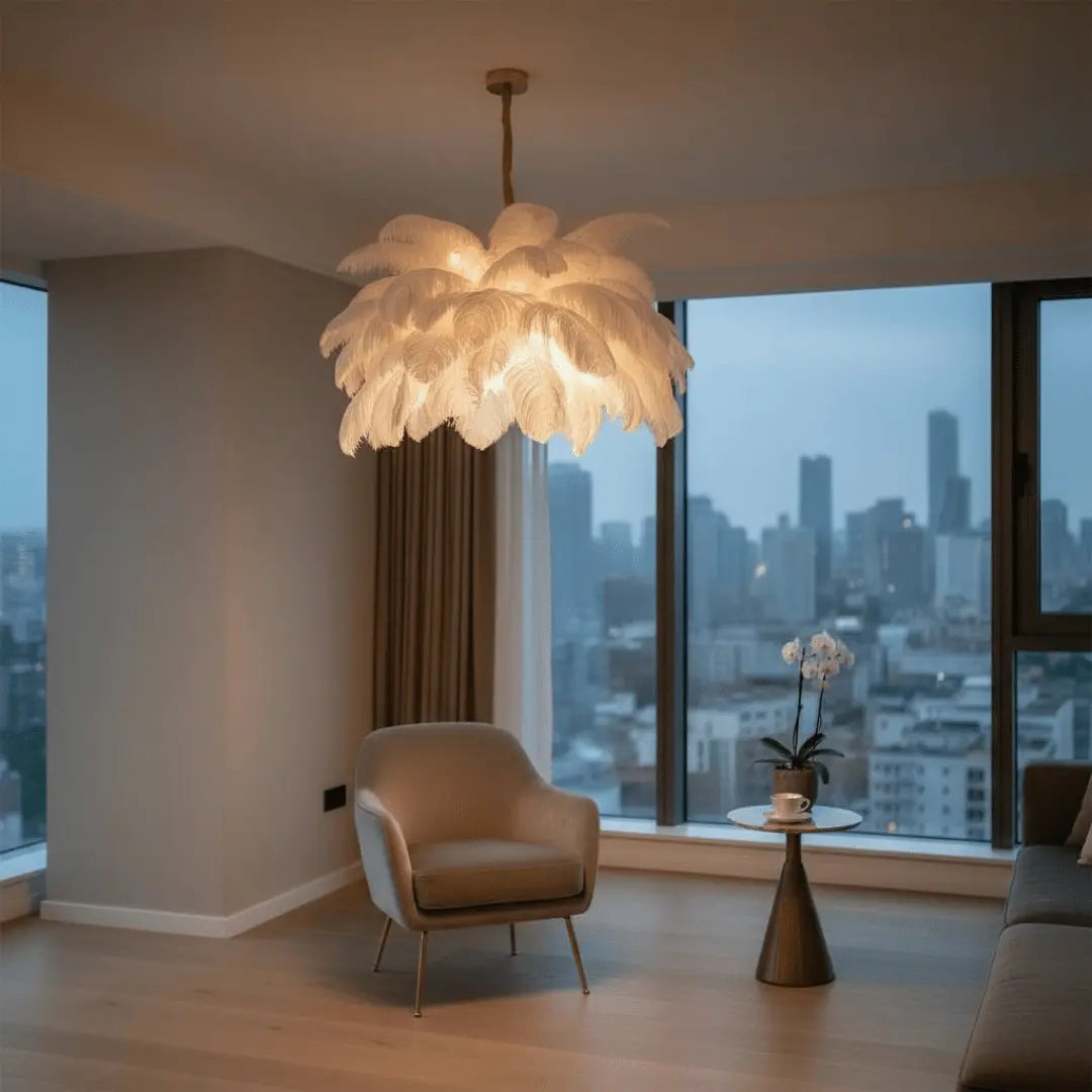 CharmeHaven™️ Ostrich Feather Chandelier