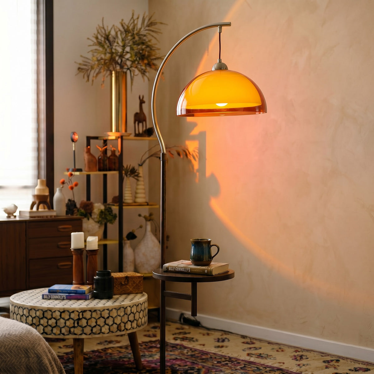 Aura Arc Floor Lamp with Optional Table