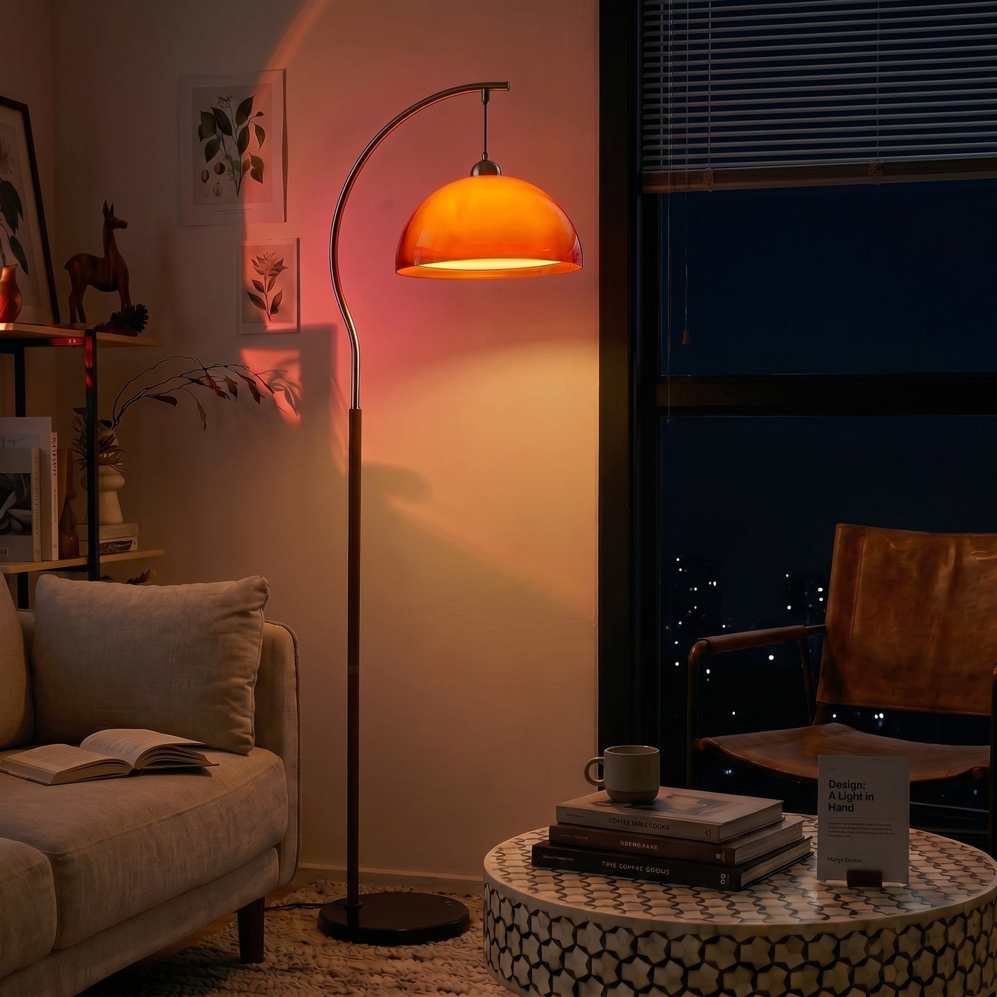 Aura Arc Floor Lamp with Optional Table