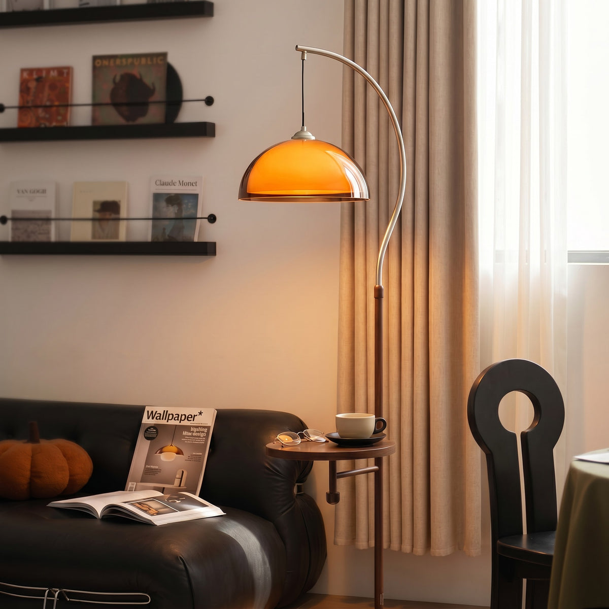 Aura Arc Floor Lamp with Optional Table
