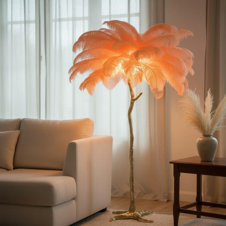 CharmeHaven™️ Luxury Ostrich Feather Lamp - Charme Haven