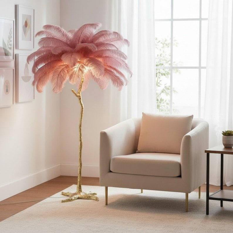 CharmeHaven™️ Luxury Ostrich Feather Lamp - Charme Haven
